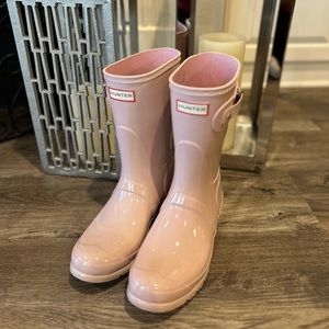 Hunter Short Rain Boots-pale pink